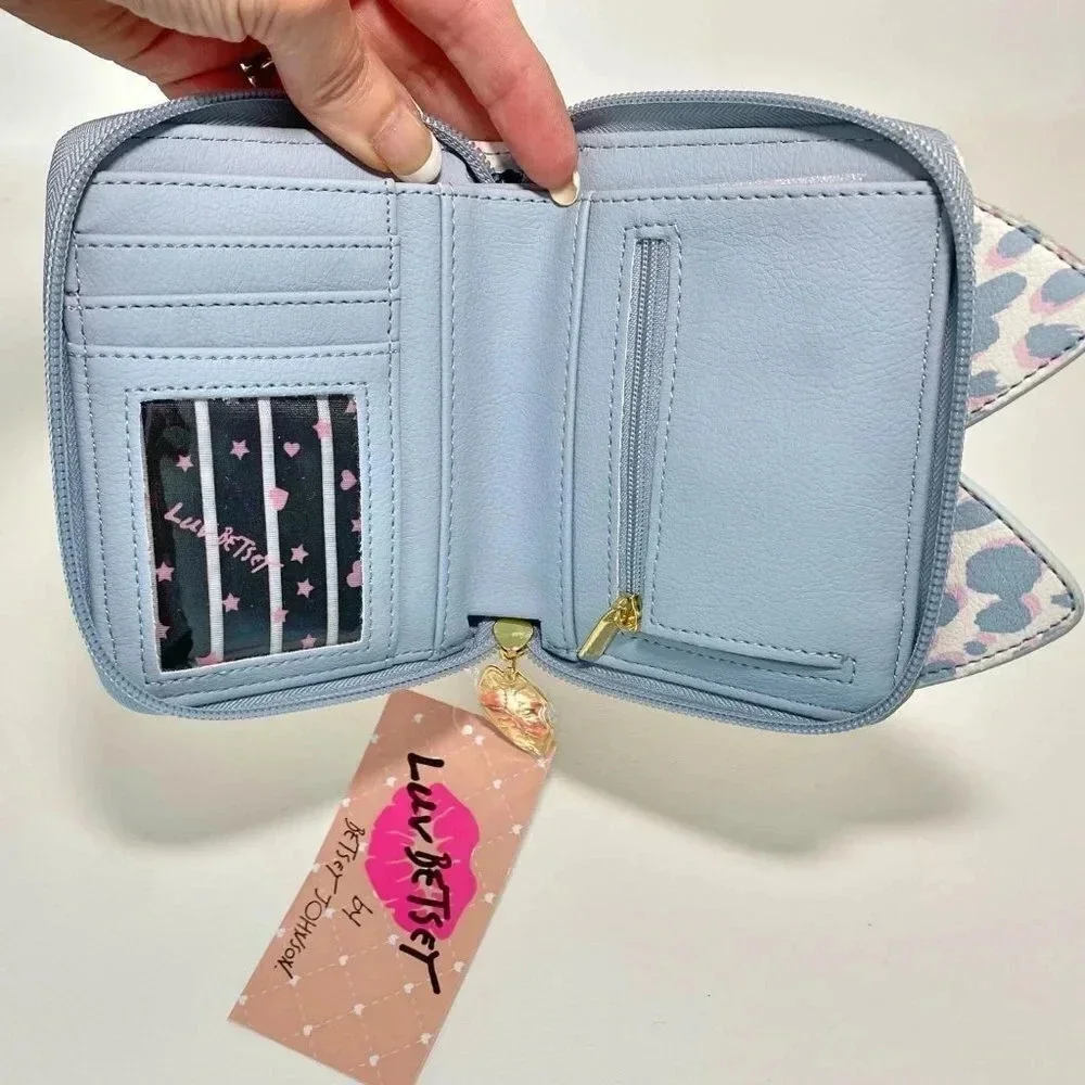 Betsey Johnson Leopard Print Kitty Cat Bag Wallet NWT